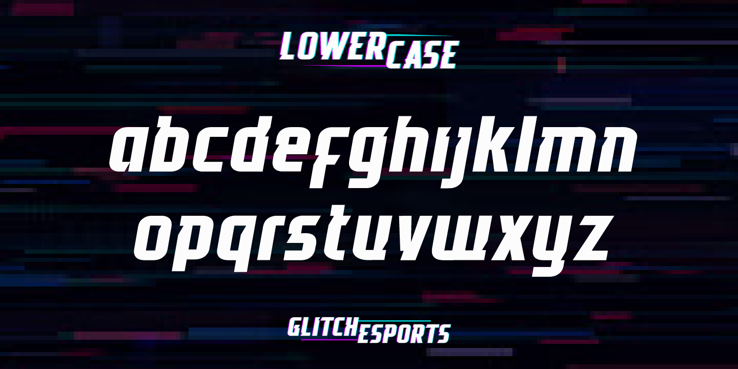 Przykład czcionki Glitch Esports Italic